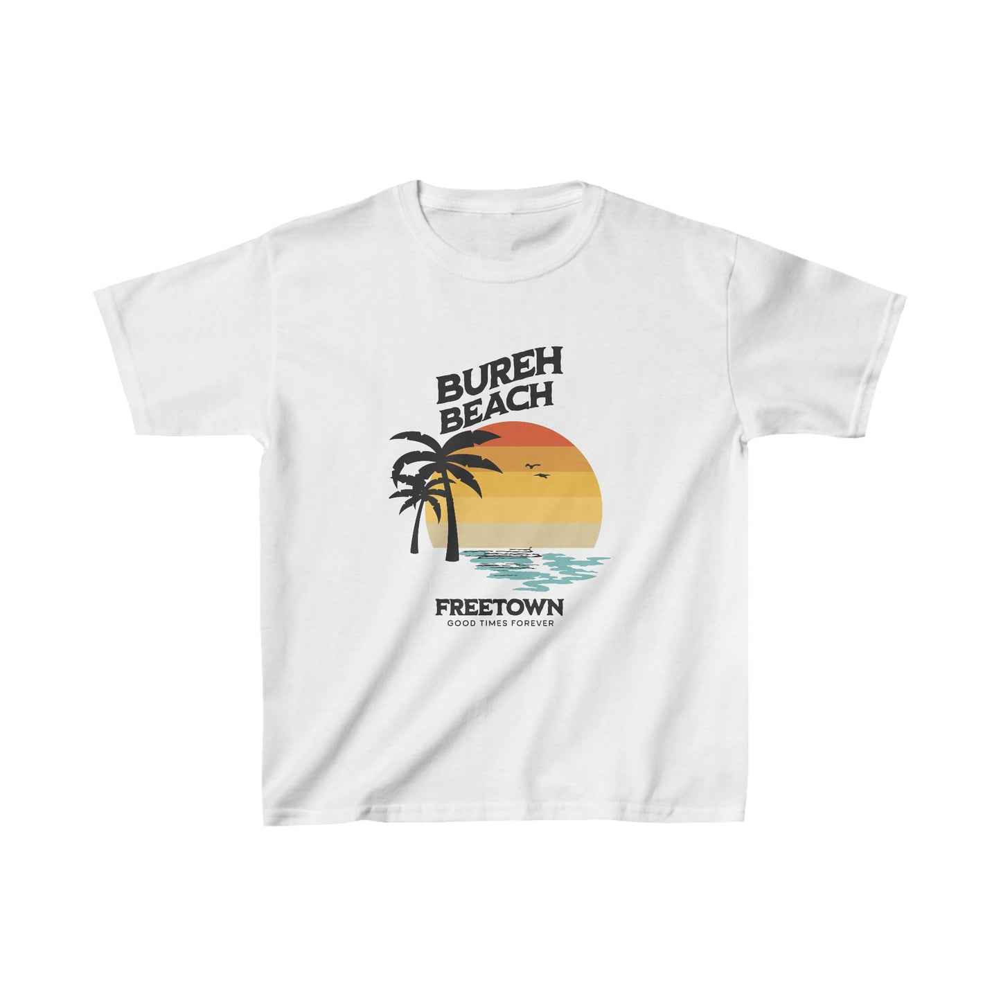 Bureh Beach Vintage Sunset Kids Heavy Cotton™ Tee