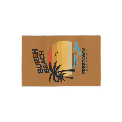 Bureh Beach  Vintage Sunset Print  Beach Towel