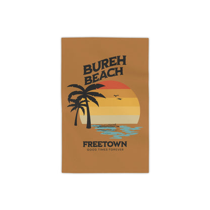 Bureh Beach  Vintage Sunset Print  Beach Towel