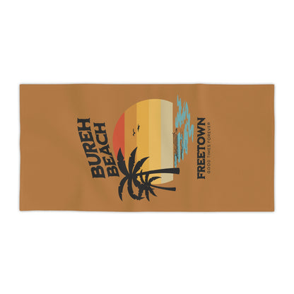 Bureh Beach  Vintage Sunset Print  Beach Towel